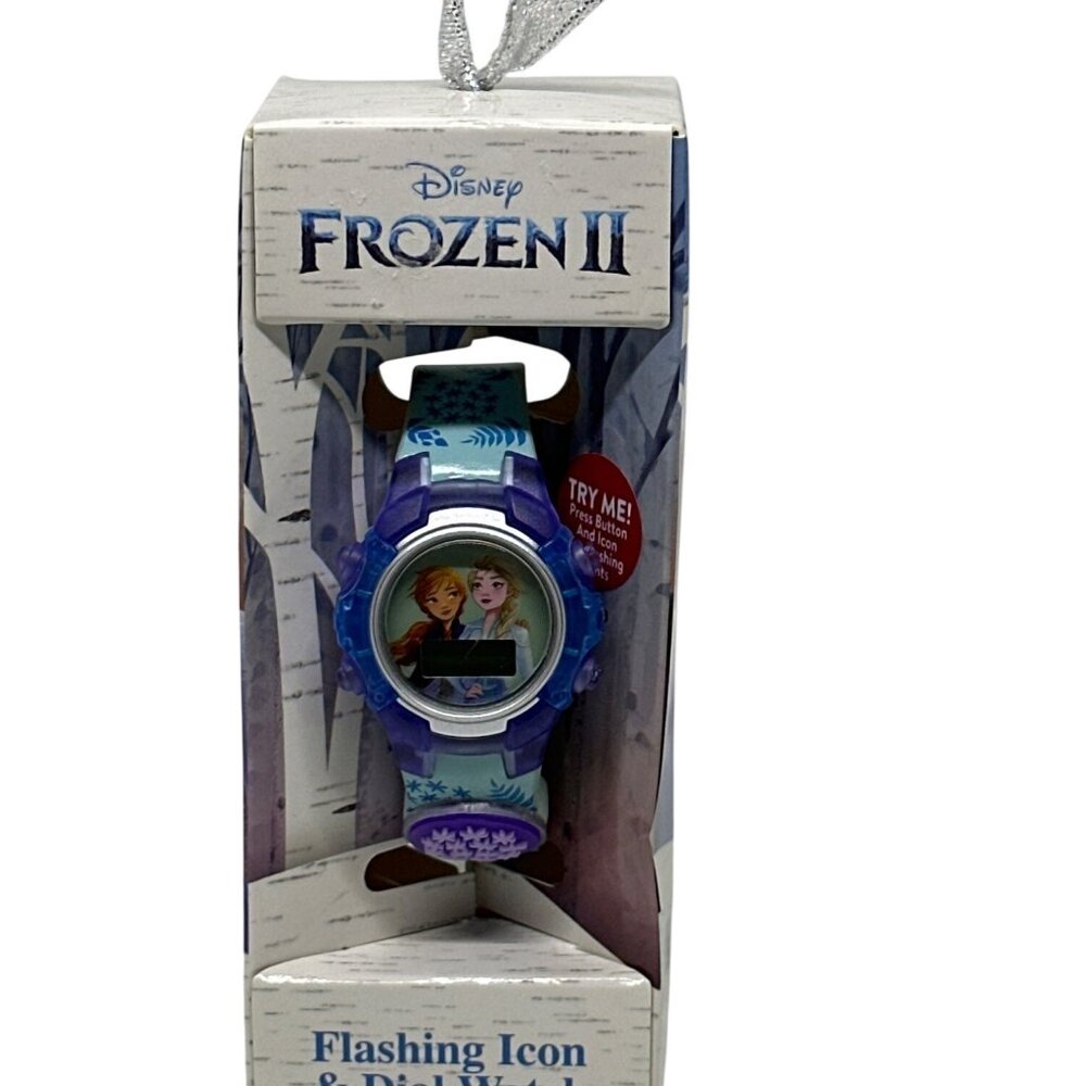 NWF Disney Frozen II LCD Kids Watch – Elsa & Anna Flashing Icon (Needs Battery)‎